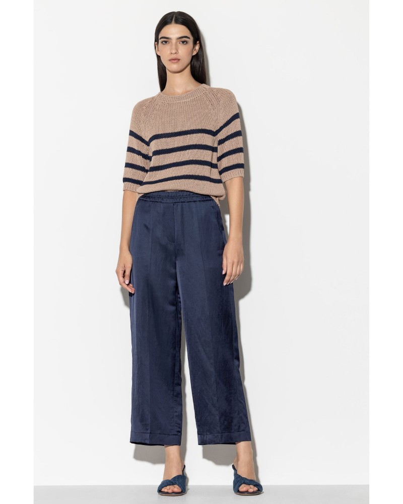 Lniane granatowe spodnie