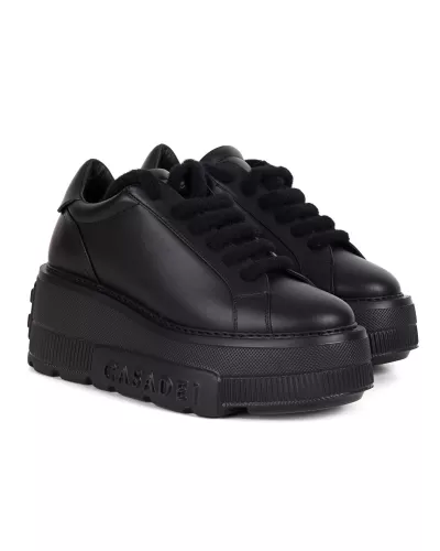 Sneakersy czarne na platformie