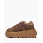 Zamszowe sneakersy na podeszwie 5 cm brązowe Zamszowe sneakersy na podeszwie 5 cm brązowe