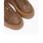 Zamszowe sneakersy na podeszwie 5 cm brązowe Zamszowe sneakersy na podeszwie 5 cm brązowe